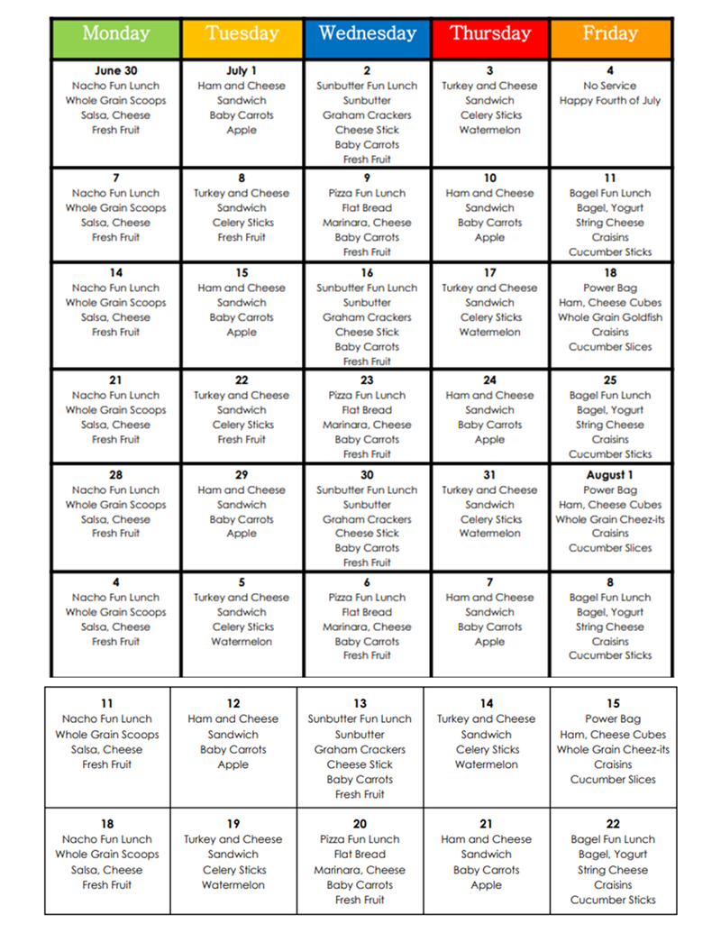Lunch Menu